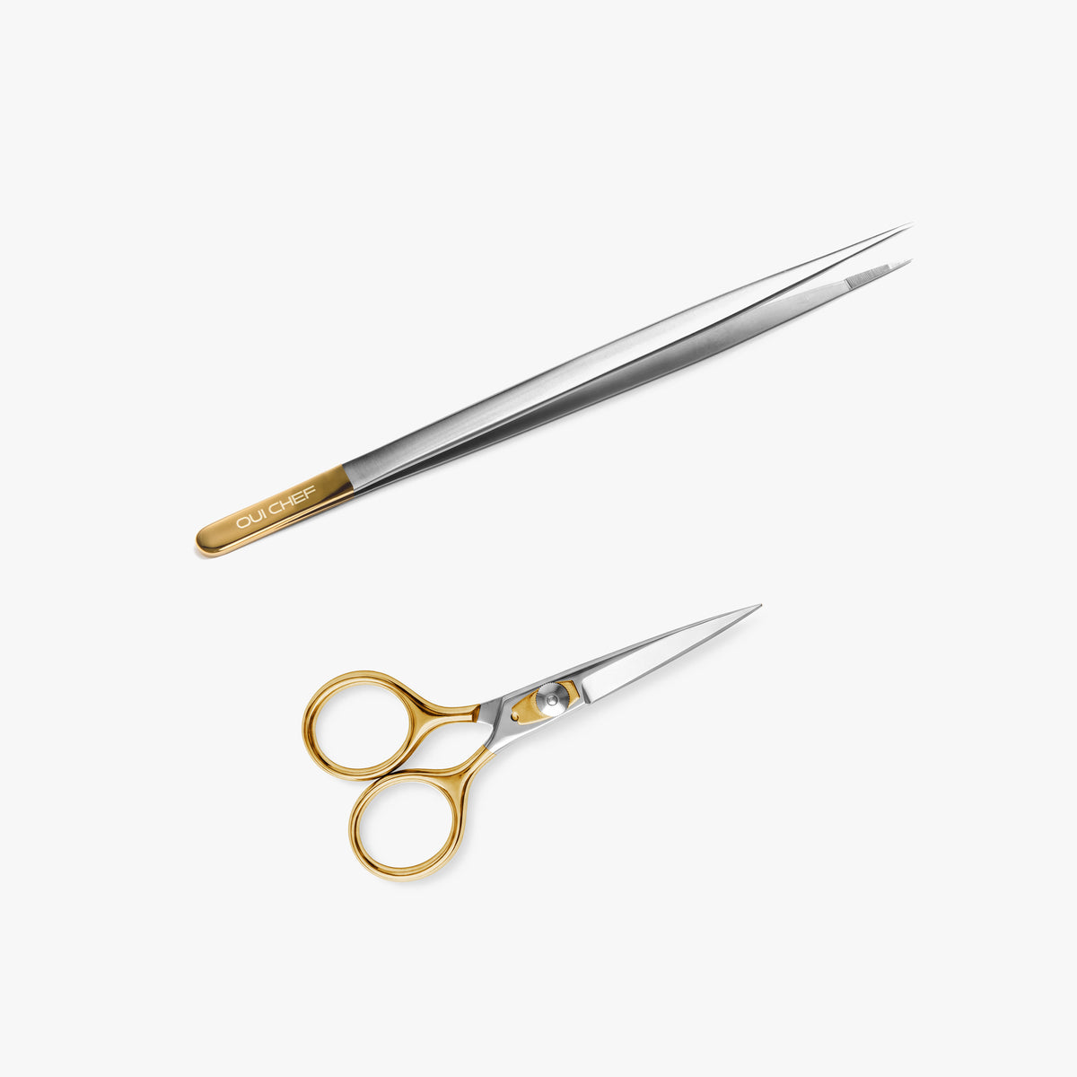 FineTouch Medium Chef's Tweezers & Gloss-Top SuperSharp Scissors