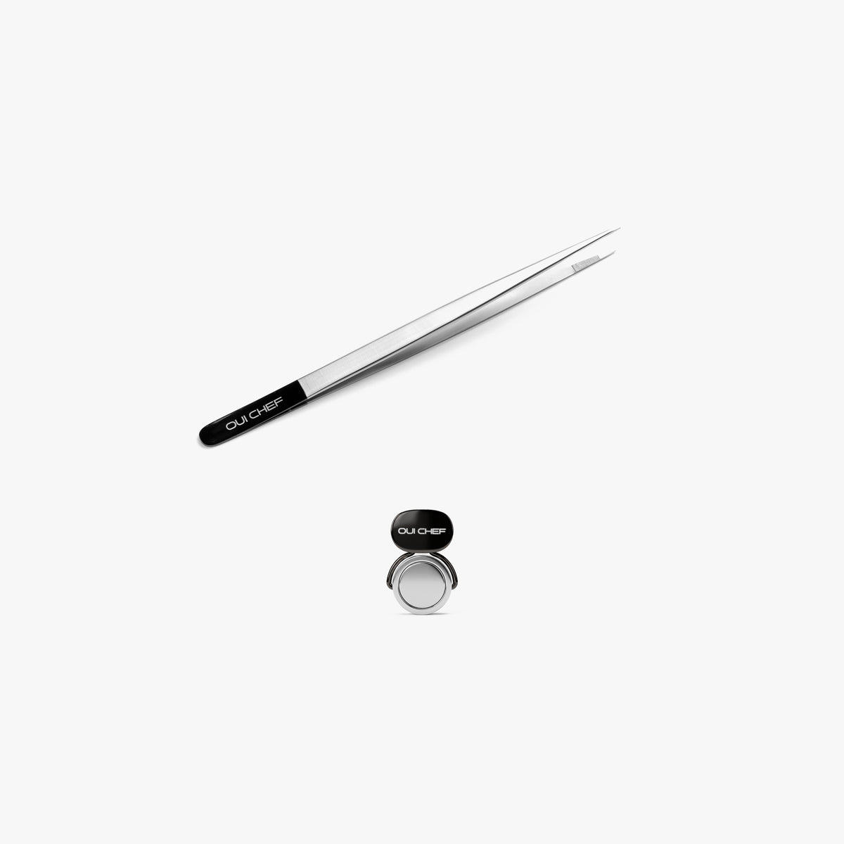 FineTouch Small Chef's Tweezers & HoldFast Magnetic Chef’s Clip