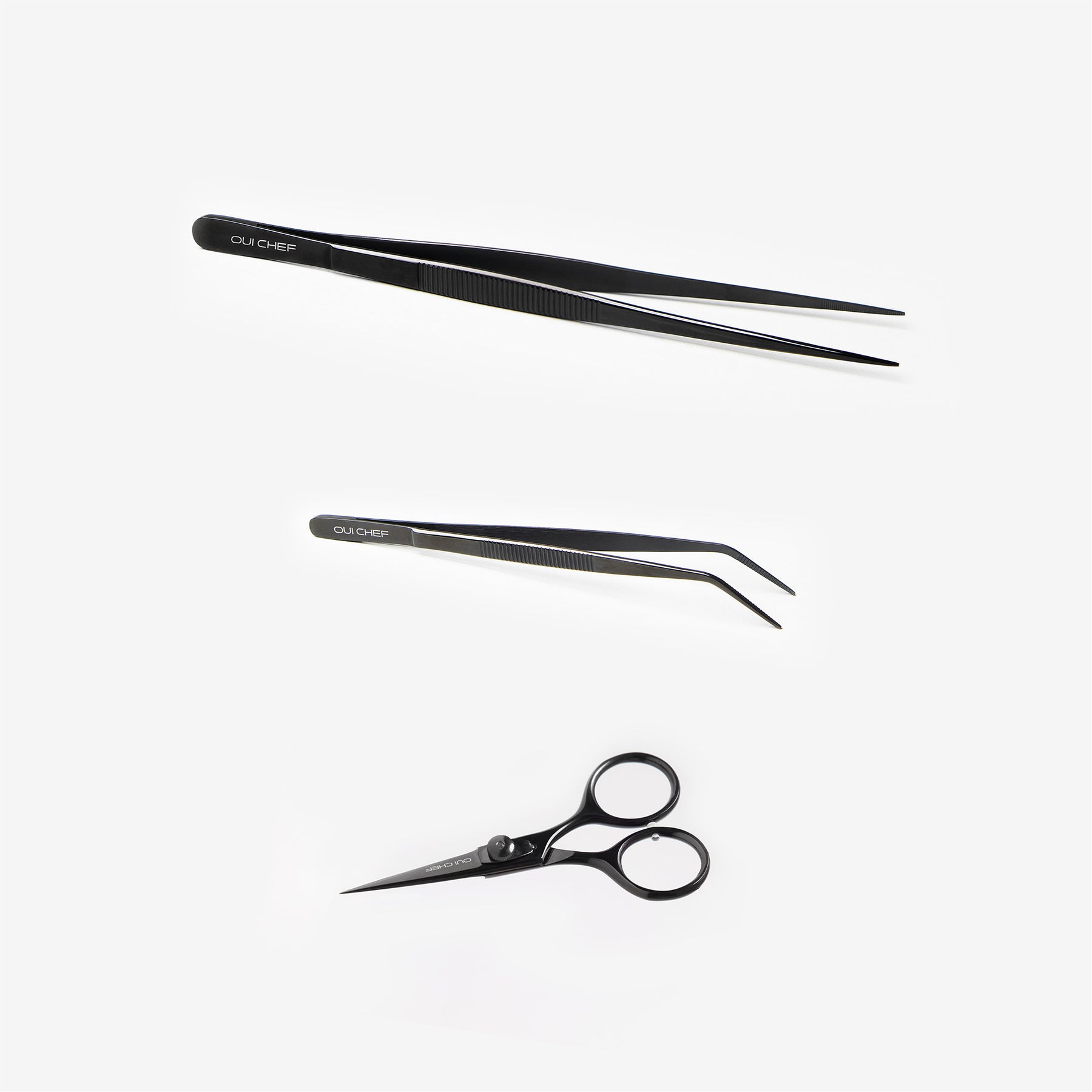 Oui-Chef-Super-Fine-Super-Sharp-Black-Tweezers-Scissors-Kit